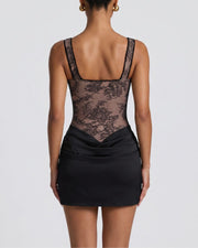 Rose Lace Corset Mini Dress