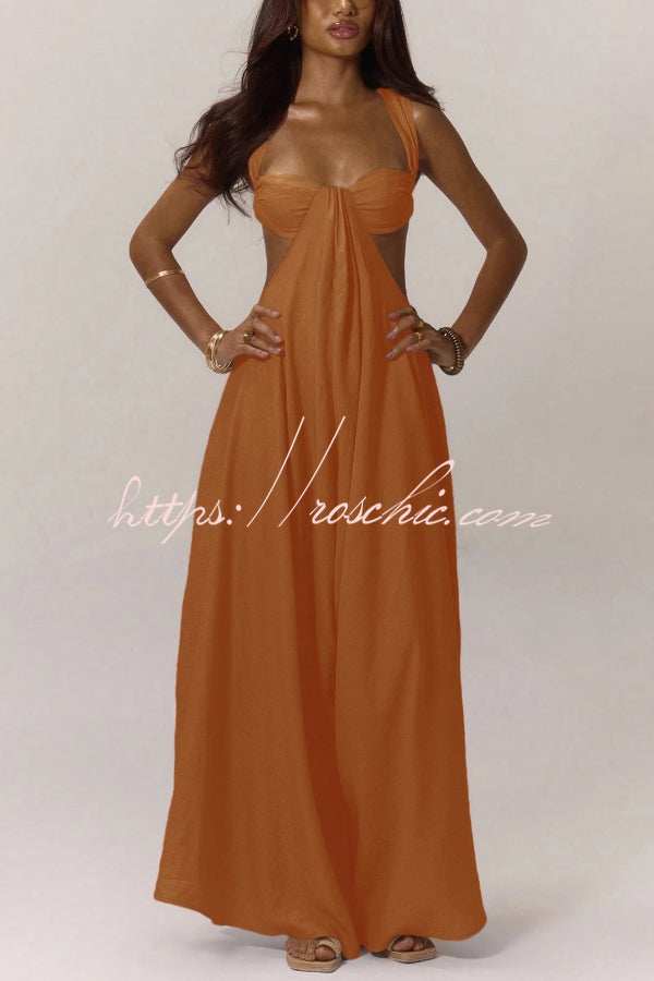 Women's Wide-Leg Jumpsuit – Square Neck Sleeveless Loose Fit