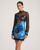 Black Blue Floral