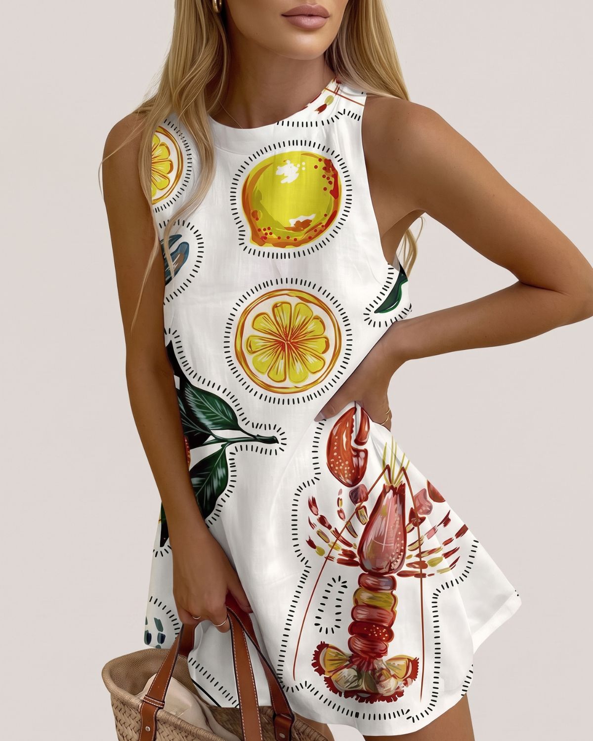 Summer Printed Sleeveless Beach Dress