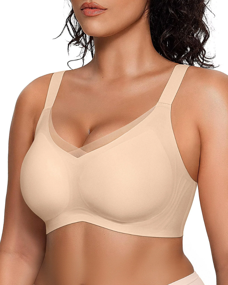 V-Neck Mesh Crossover Jelly Bra
