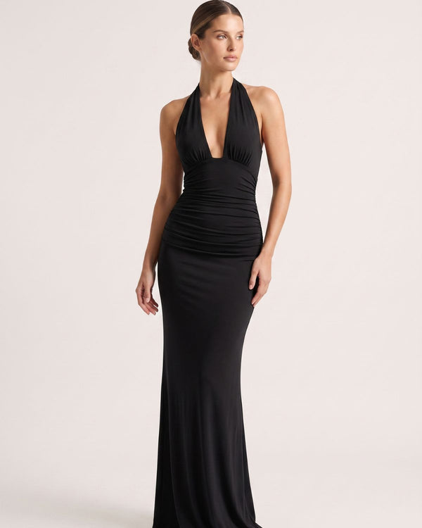 Women's Backless Halter Neck Bodycon Maxi Dress