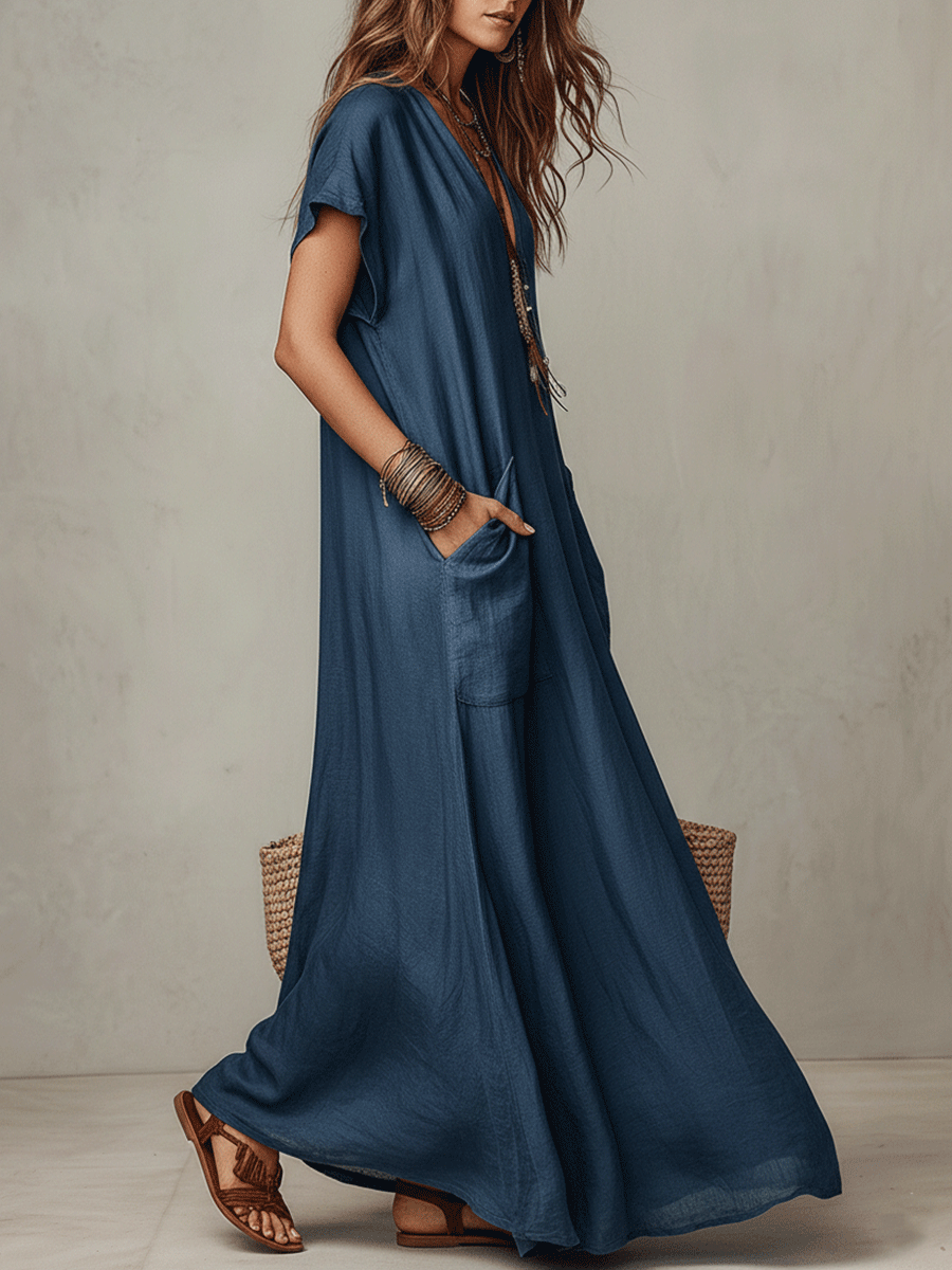 Relaxed Bohemian Maxi Dress – Flowy Lightweight Fit