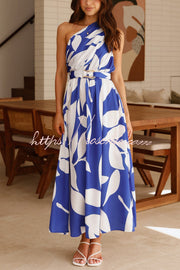 Printed One-Shoulder Maxi Dress – Vacation Casual Style