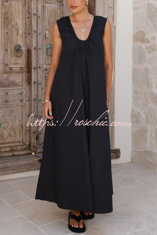 Sleeveless Loose Maxi Dress for Vacation & Casual Wear