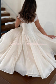 Sleeveless Square-Neck Tulle Maxi Dress for Parties