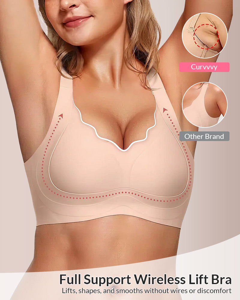 Seamless Wire-Free Lifting Bra with Jelly Strip Support
