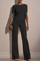 Beaded Round Neck Slim Fit Jumpsuit – Half Sleeve