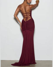 Backless Tie Bodycon Evening Dress