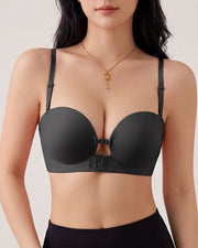 Front-Closure Strapless Push-Up Bra