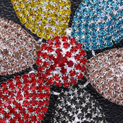 Rhinestone Flower Stud Earrings – Colorful Crystal