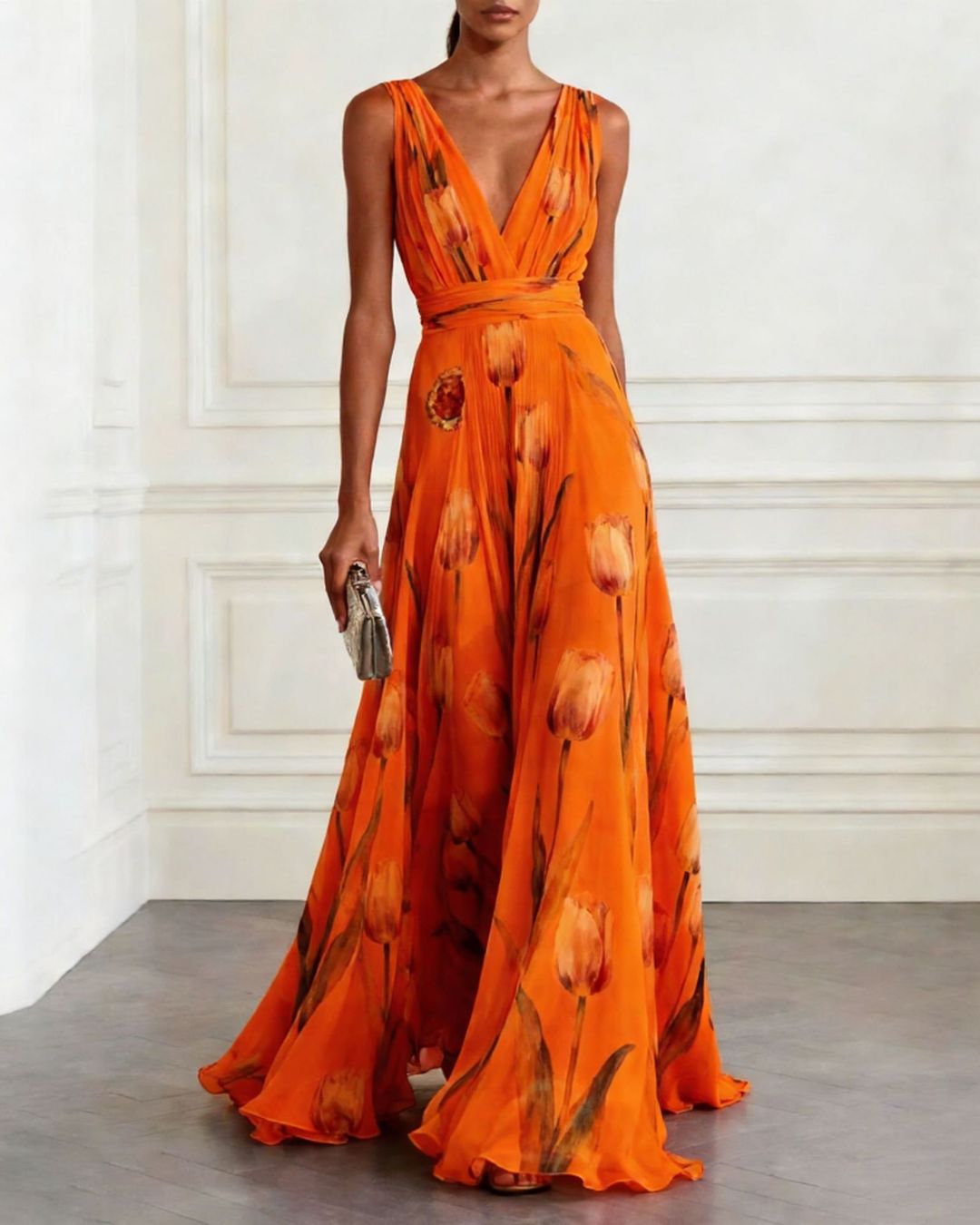 Romantic Tulip Maxi Dress