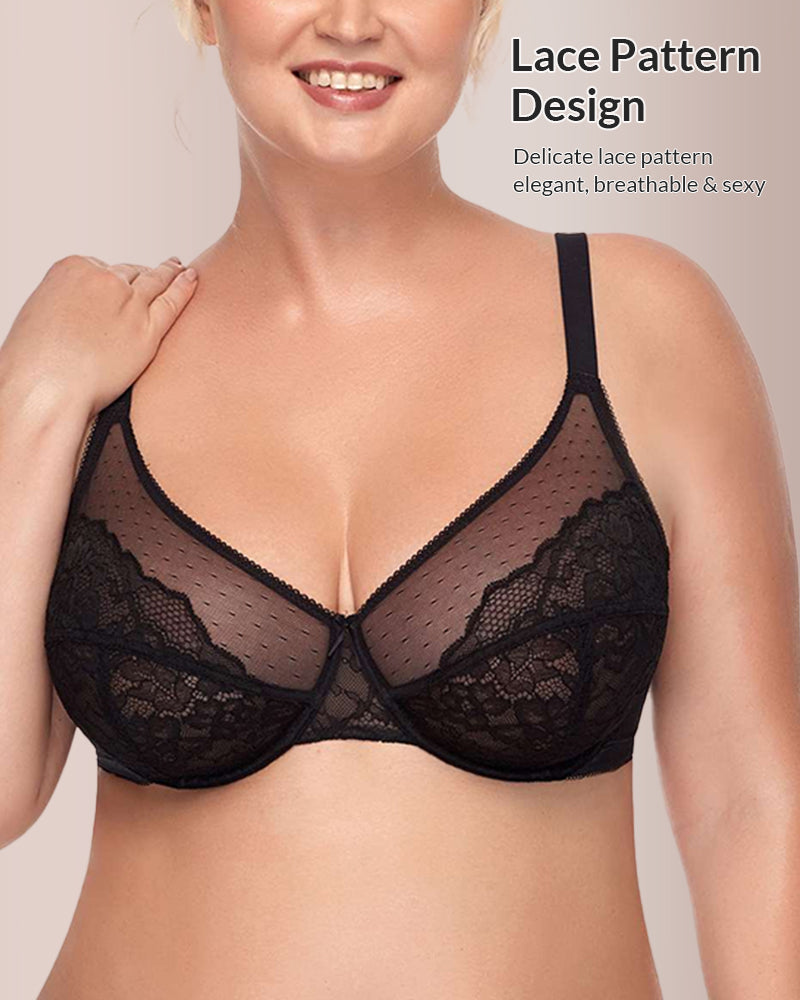 Floral Lace Underwire Bra for Full Bust Support