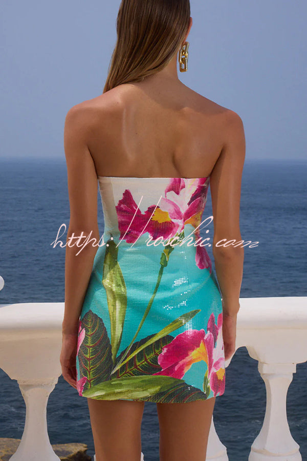 Sequin Strapless Mini Dress | Vacation Party Dress