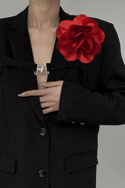 Satin Fabric Flower Brooch for Women