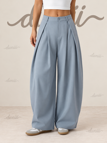 Duniii Pleated Barrel-Leg Pants