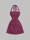 Wine red base with white dots