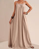 Pleated Slip Maxi Dress – Solid Color Flowy Casual Dress