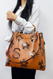 Large Capacity Embossed Shoulder Bag for Everyday Use