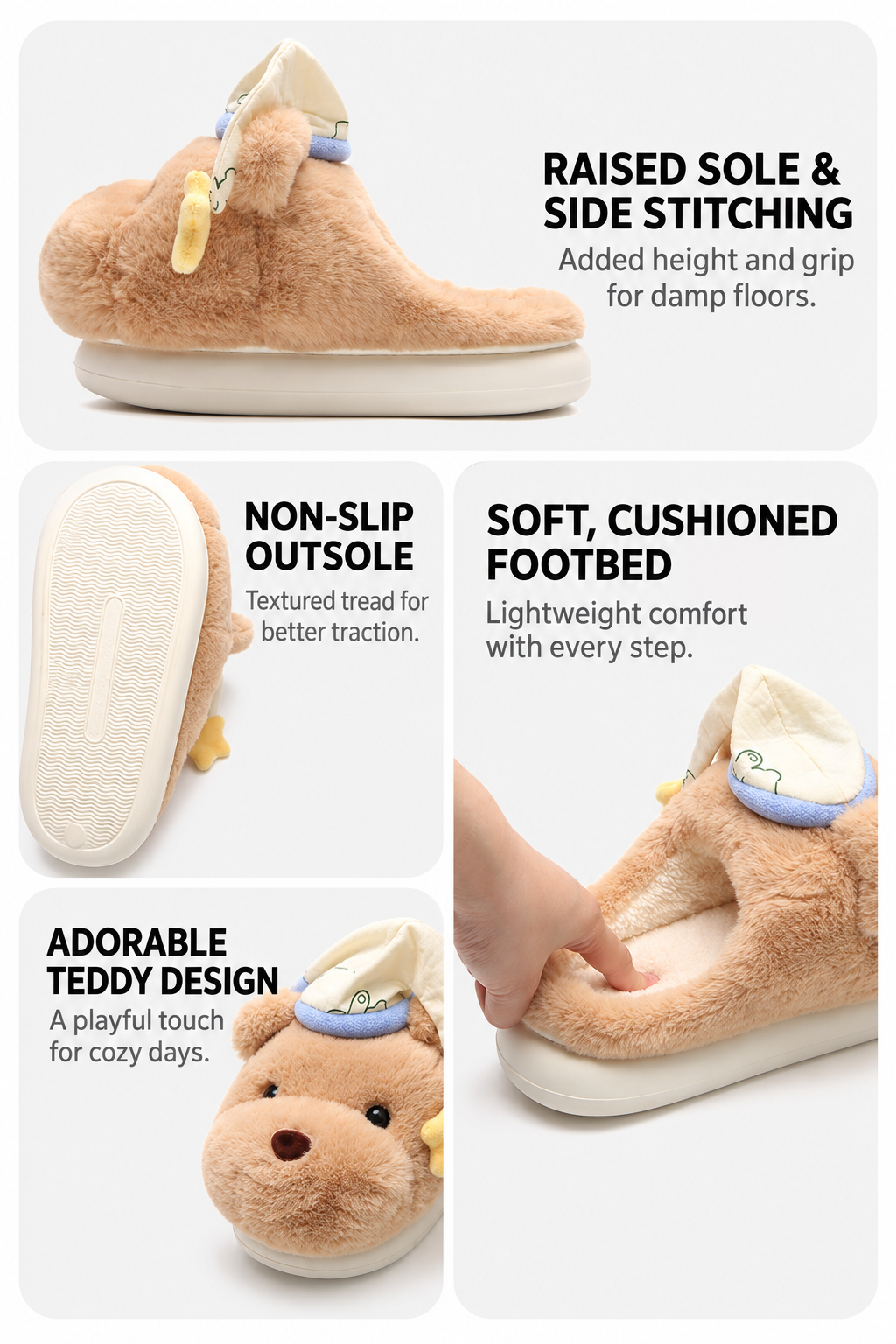Duniii Original Teddy Bear Plush Hooded Romper