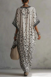 Printed V-Neck Maxi Dress – Loose Fit Vacation Dress