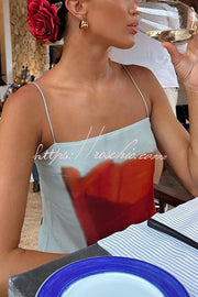 Abstract Tulip Print Maxi Dress – Square Neck Vacation Slip