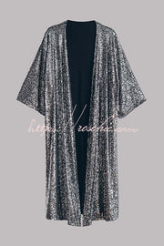 Kimono à manches cloche à sequins | Dissimulation de soirée disco