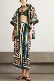 Moroccan Printed Oversized Shirt Dress Set
