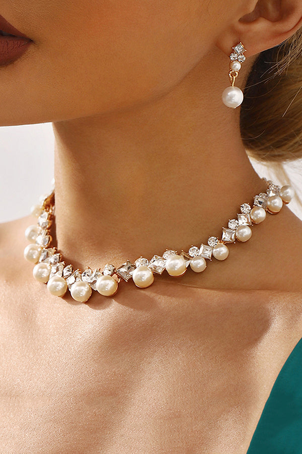 Baroque Pearl Necklace and Earring Set