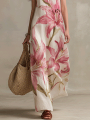 Sleeveless Floral Boho Maxi Dress for Resort & Vacation Wear