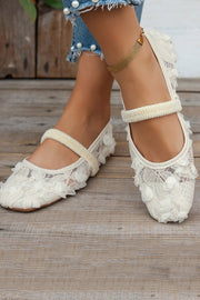 Rose Square Toe Flat Casual Shoes for Women