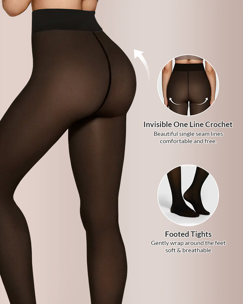 Fleece Lined Opaque Slimming Tights for Women