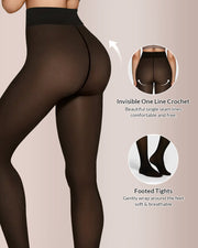 Fleece Lined Opaque Slimming Tights for Women