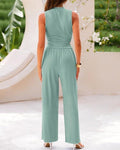 Sleeveless Knit Wide-Leg Lounge Set