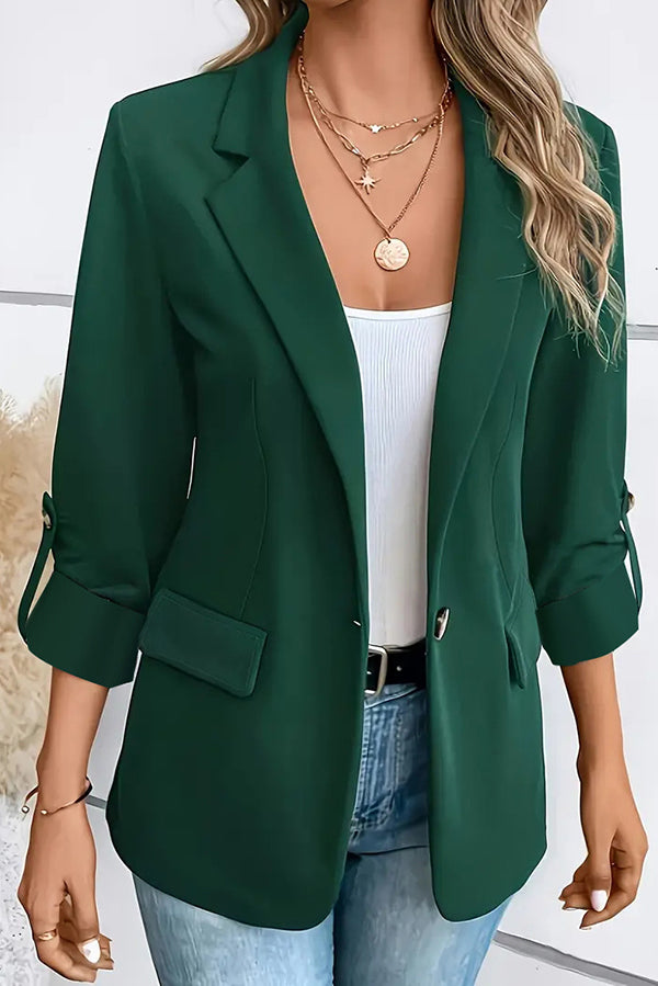 Slim Fit Long Sleeve Lapel Blazer for Women