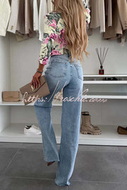 Floral Print Crop Blazer with Lapel & Long Sleeves