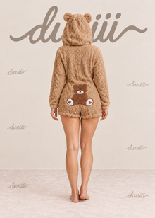 Duniii Original Teddy Bear Plush Hooded Romper