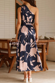 Printed One-Shoulder Maxi Dress – Vacation Casual Style