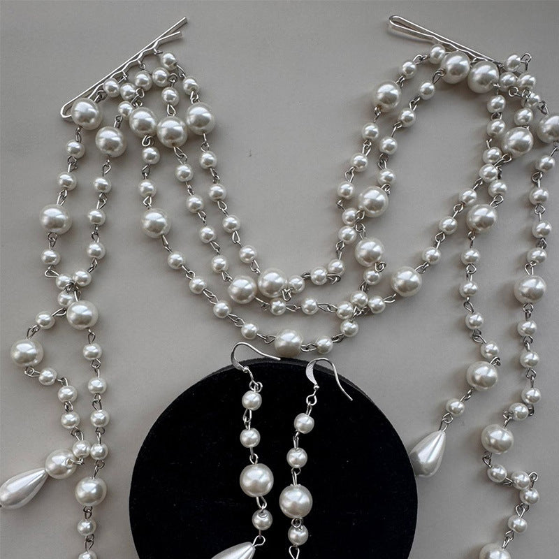 Pearl Tassel Hair Accessory for Women – Elegant Occasion Clip