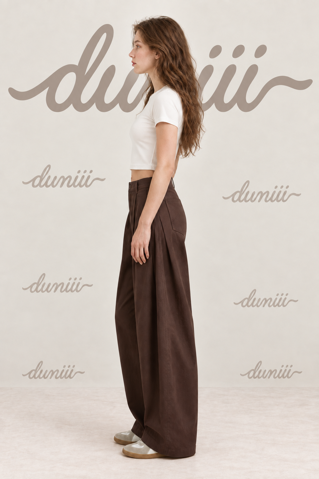 Duniii Pleated Barrel-Leg Pants