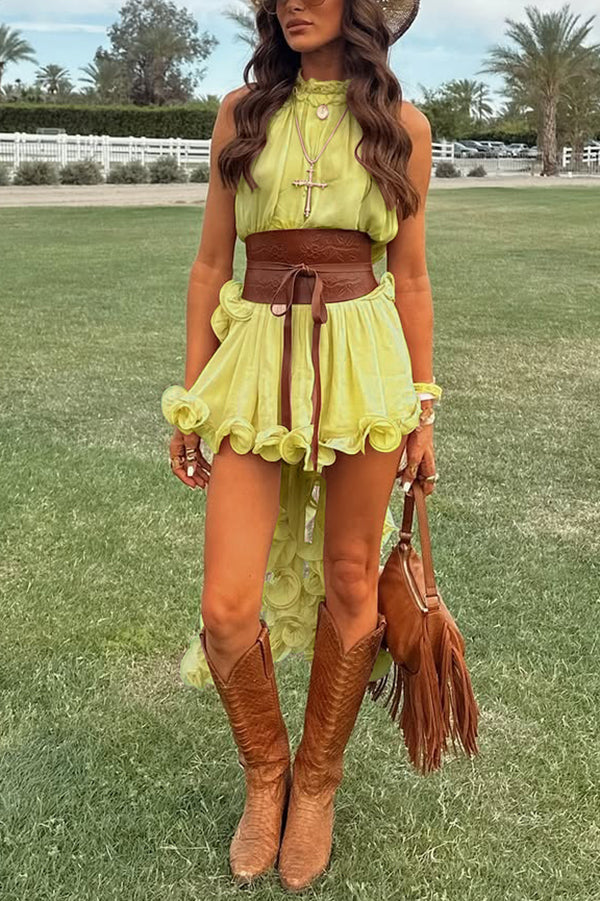 Short à volants en mousseline avec taille élastique – Coupe ample