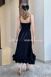 Flounce Bustier Midi Dress for Parties & Banquets