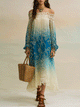 Ocean Blue Ombré Lace Maxi Dress | Bohemian Resort Style