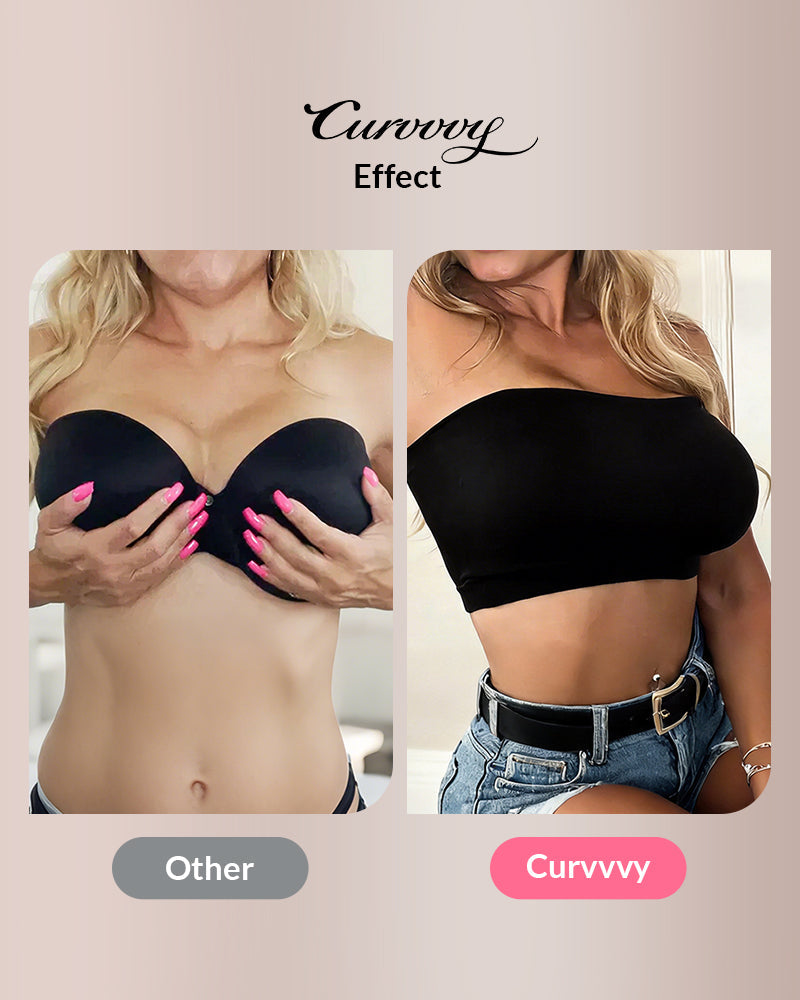 Seamless Wireless Bandeau Bra with Anti-Slip Silicone Grip