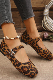 Buckled Suede Round Toe Casual Shoes for Women