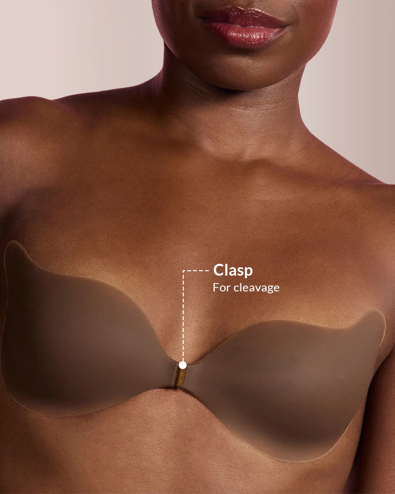 Seamless Deep-V Sticky Silicone Push-Up Bra