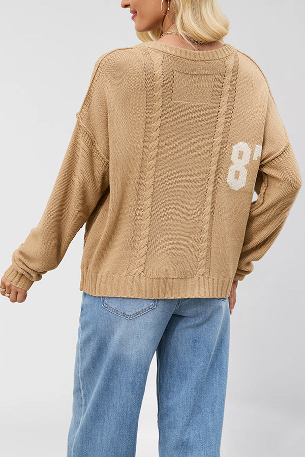 Digital Jacquard Loose Knit Sweater – Long Sleeve