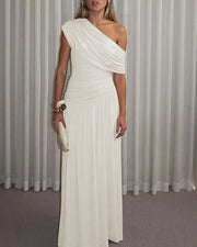 One-Shoulder Ruched Maxi Dress