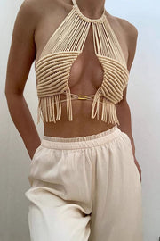 Bohemian Braided Fringe Halter Vest | Vacation Style