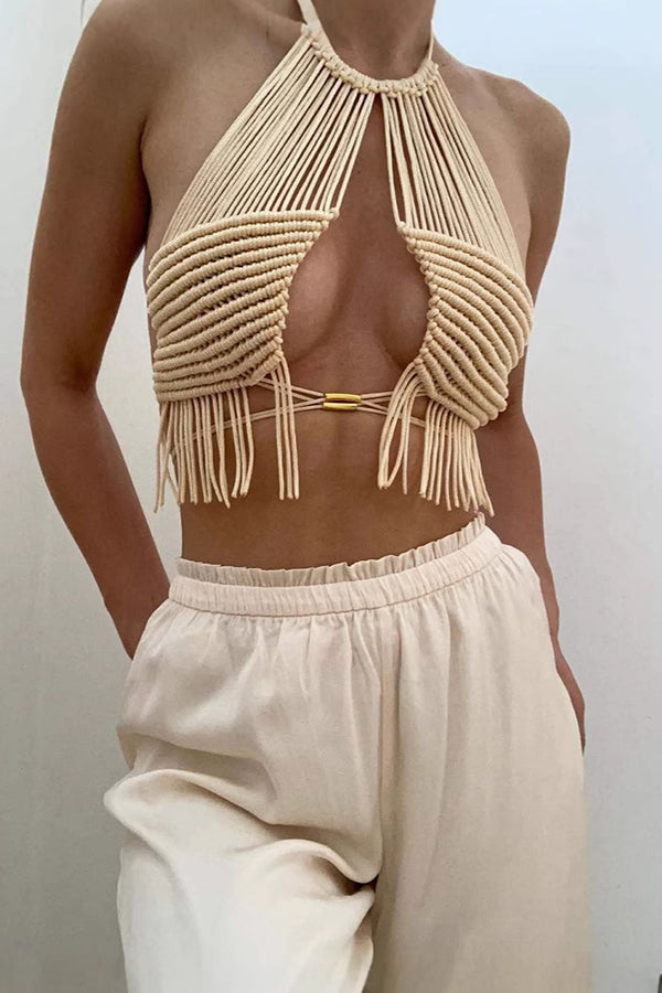 Bohemian Braided Fringe Halter Vest | Vacation Style